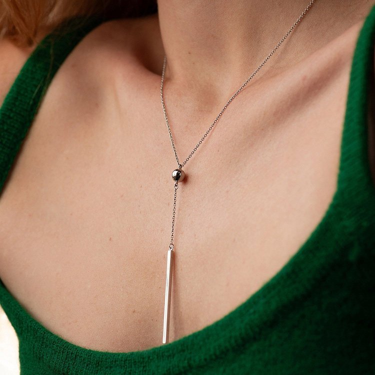 Кольє "Хлоя" з кулькою в білому золоті кол01936 від ювелірного магазину Онікс - 2