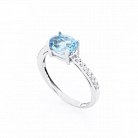 Женское кольцо с голубым топазом (фианиты) 111473 от ювелирного магазина Оникс