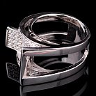 Серебряное кольцо с фианитами "Геометрия" 11682 от ювелирного магазина Оникс - 2