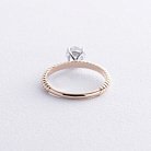 Помолвочное золотое кольцо с фианитом к07640 от ювелирного магазина Оникс - 6
