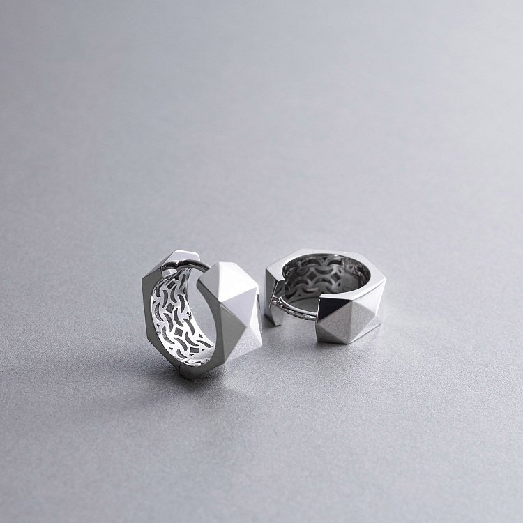 Серьги - кольца "Anna-Lisa" в белом золоте с09008 от ювелирного магазина Оникс - 4