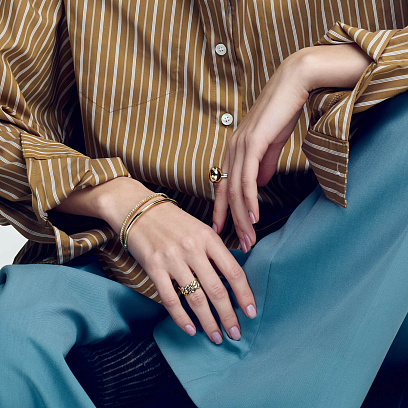 Кольцо "Megan" в желтом золоте к08168 №5