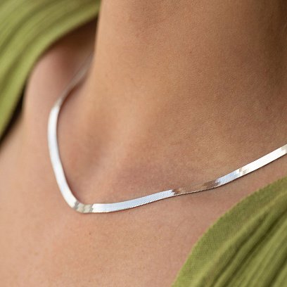 Колье "Наоми" в белом золоте (снейк) ц00519 №2