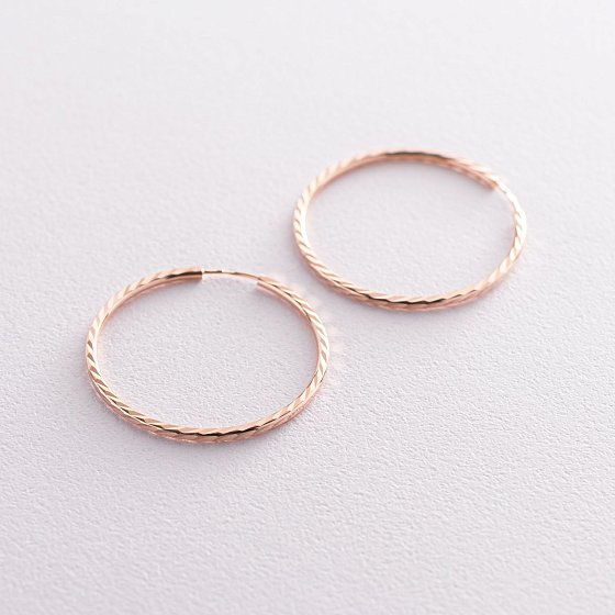 Серьги - кольца в красном золоте (3.4 см) с01878 №4
