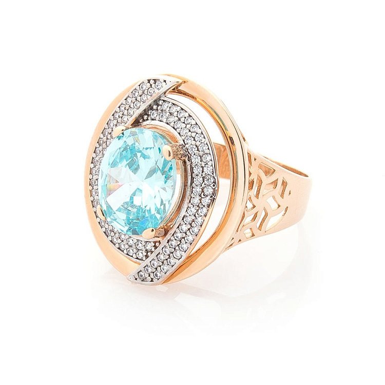 Золотое кольцо с фианитами к04411 Золотое кольцо с фианитами к04411 от ювелирного магазина Оникс