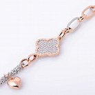 Браслет "Конюшина" з червоного і білого золота з фіанітами б02417 от ювелирного магазина Оникс - 2