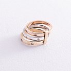 Тройное женское кольцо из белого, красного и желтого золота с фианитами к02205 от ювелирного магазина Оникс - 3