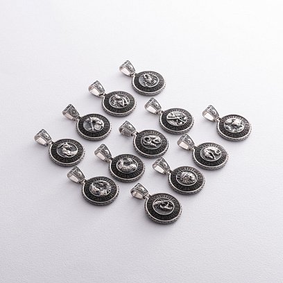 Серебряный кулон "Знак зодиака Овен" с эбеном 1041овен №3