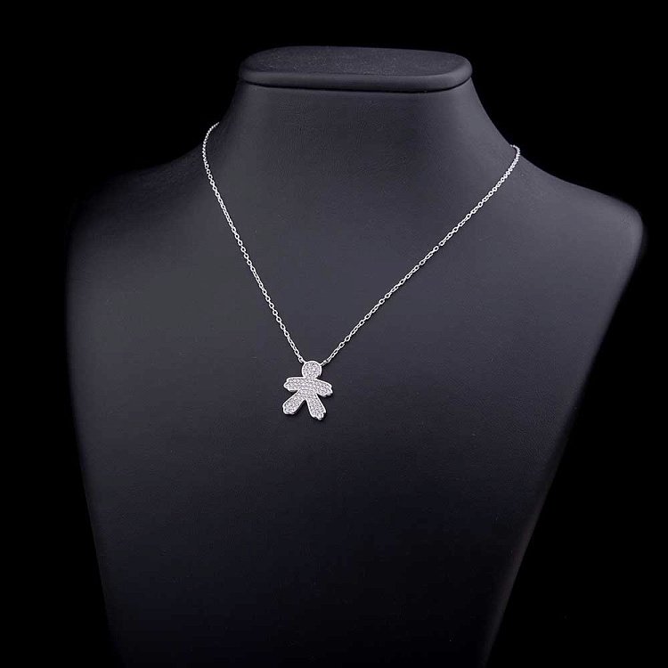 Срібне кольє "Хлопчик" з фіанітами 18320 від ювелірного магазину Онікс - 1