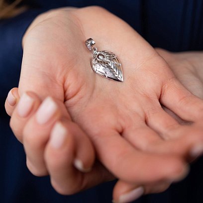 Кулон "Ангел Хранитель" в белом золоте 129481121 №6