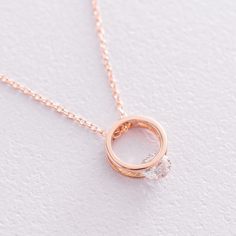 Кольє "Амелія" в червоному золоті (фіаніт) кол01899 від ювелірного магазину Онікс - 2