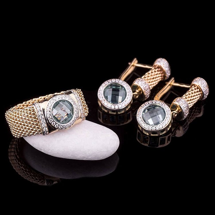 Золота каблучка (плетіння "Попкорн") к03626 від ювелірного магазину Онікс - 4