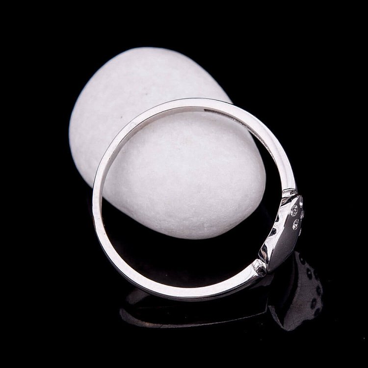 Золота каблучка "Сердечко" з фіанітами к03574 від ювелірного магазину Онікс - 2