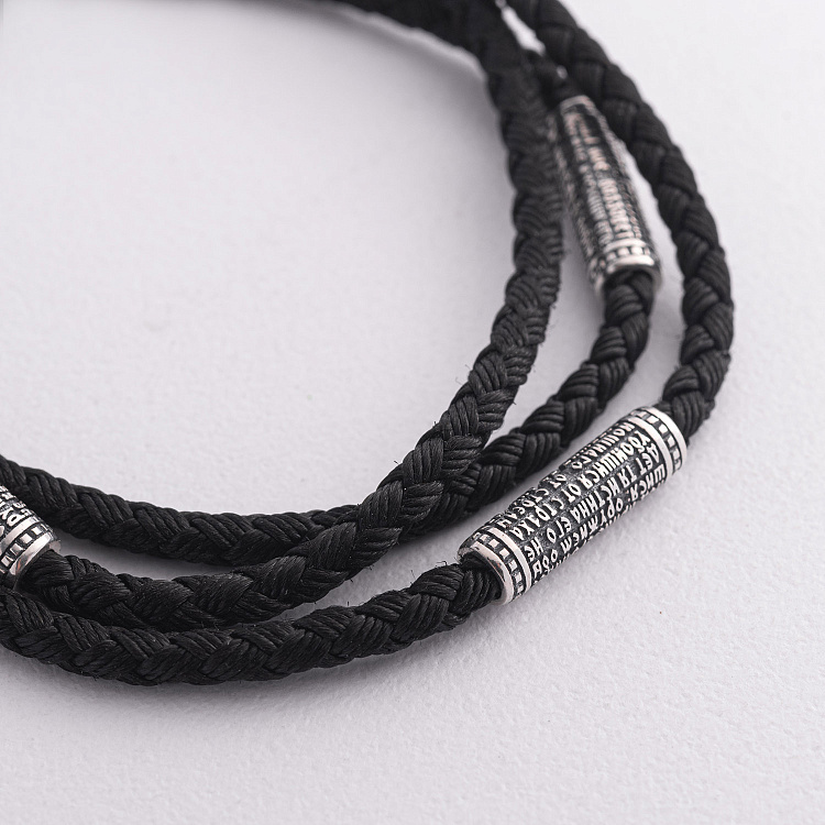 Срібний шнурок зі срібними вставками "Псалом 90" 1094шн від ювелірного магазину Онікс - 5