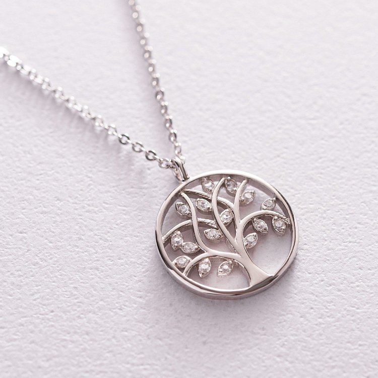Серебряное колье "Древо жизни" с фианитами 181178 от ювелирного магазина Оникс - 5