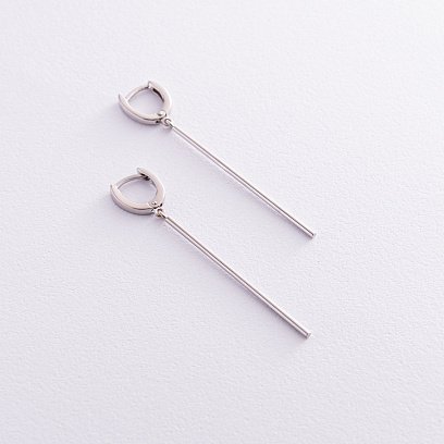 Сережки у білому золоті на англійській застібці с08214 №2