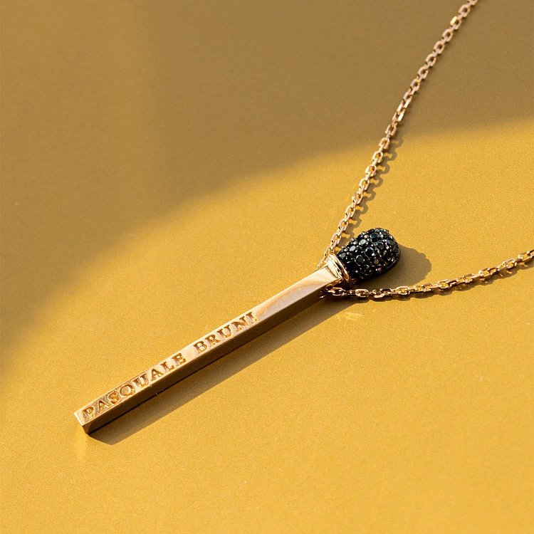 Золоте кольє "Сірник" (чорні фіаніти) кол01468 від ювелірного магазину Онікс - 4