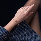 Жесткий золотой браслет "Кубики" б04068 от ювелирного магазина Оникс - 1