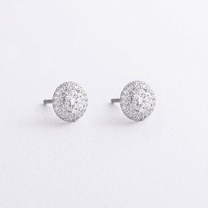 Золоті сережки - пусети з діамантами 345001121 №2