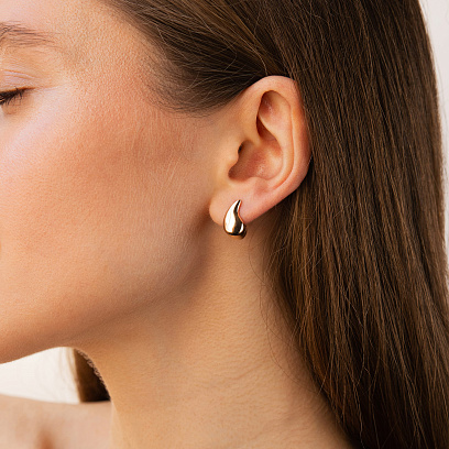 Золотые серьги "Капельки" с09633 №4