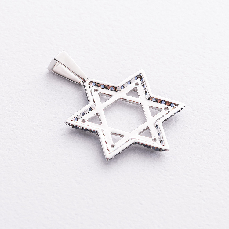 Золотий кулон "Зірка Давида" (діаманти, сапфіри) пб0404rc від ювелірного магазину Онікс - 1