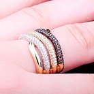 Золотое кольцо женское с фианитами к03246 от ювелирного магазина Оникс - 5