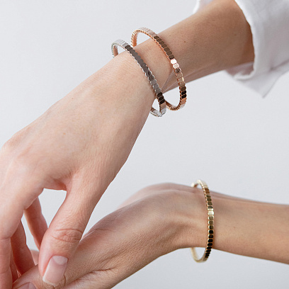 Жорсткий браслет "Kylie" у червоному золоті б05825 №9