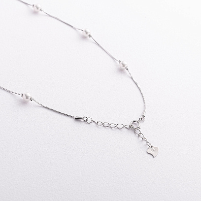 Серебряное колье с жемчугом 181375 №4