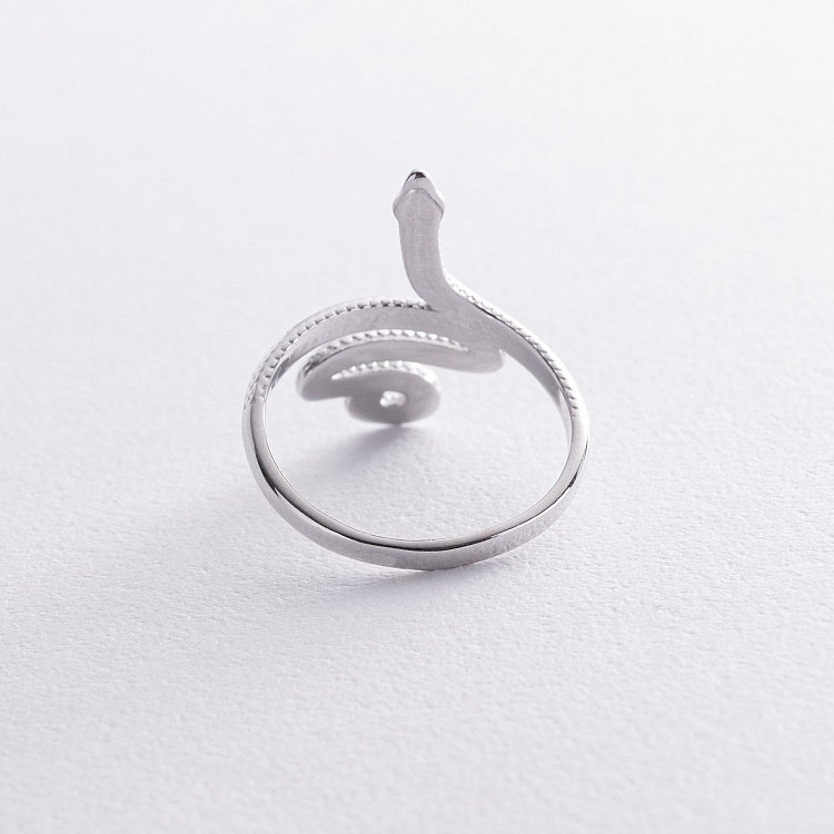 Кольцо "Змея" в белом золоте к07616 от ювелирного магазина Оникс - 5