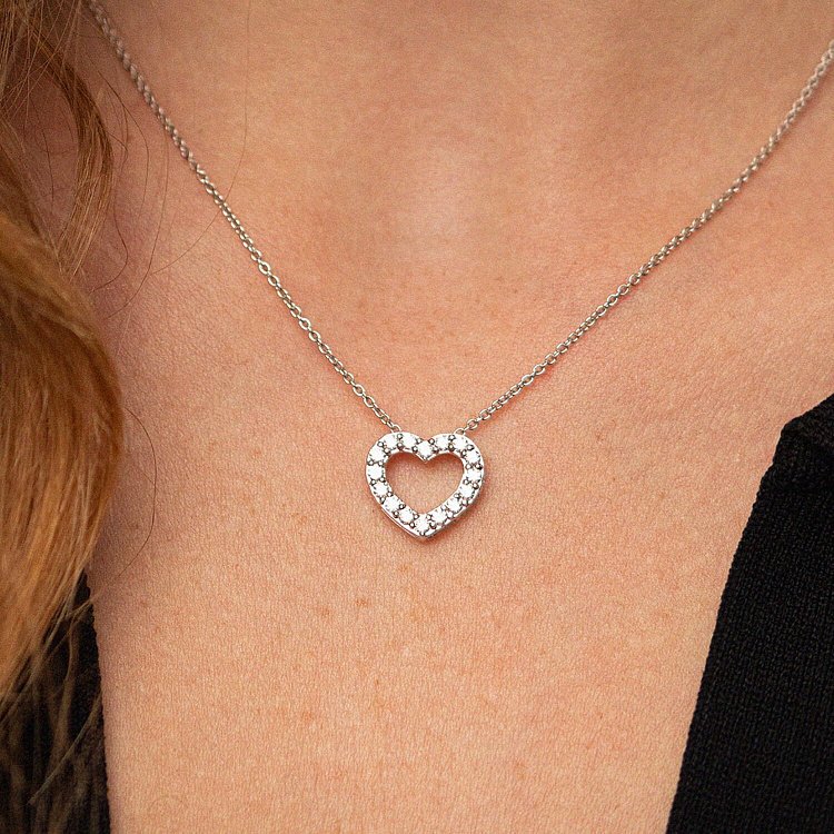 Золоте кольє "Сердечко" з діамантами колб0089ca від ювелірного магазину Онікс - 3