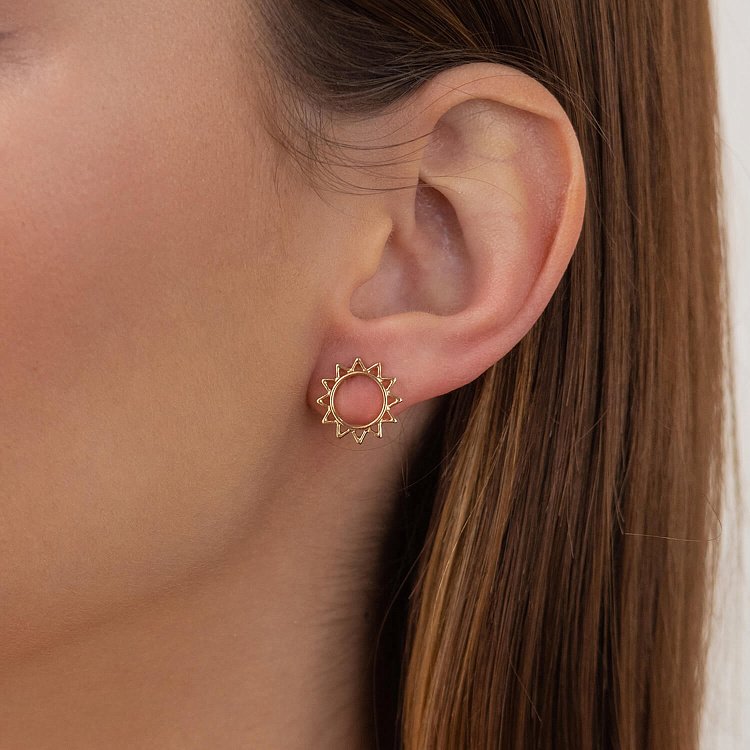 Золоті сережки - пусети "Сонце" с07856 від ювелірного магазину Онікс - 6