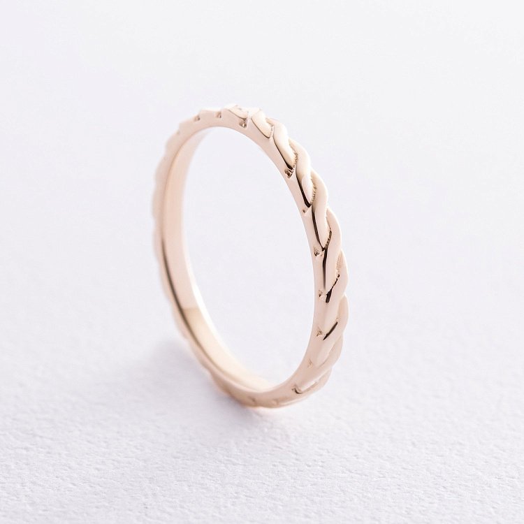 Каблучка "Косичка" у жовтому золоті к07515 від ювелірного магазину Онікс