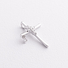 Крестик в белом золоте с бриллиантами пб0374lg от ювелирного магазина Оникс