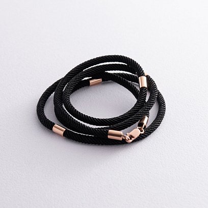 Шелковый шнурок с золотой застежкой 661к