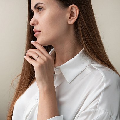 Золотое кольцо "Минимализм" с бриллиантами кб0366 №5