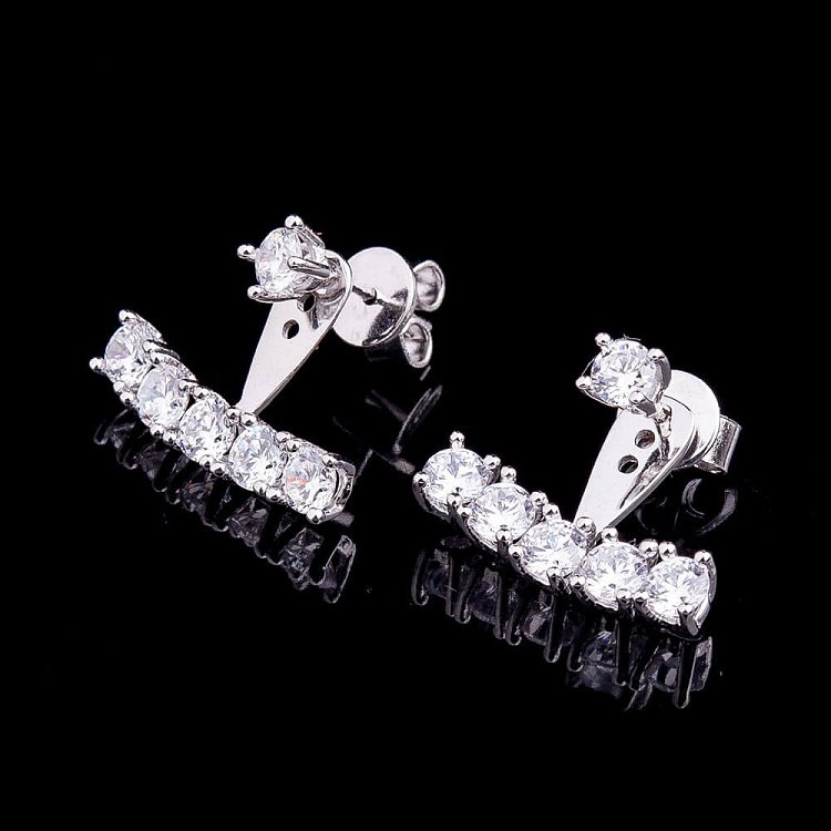 Срібні сережки з фіанітами 121636 від ювелірного магазину Онікс - 3