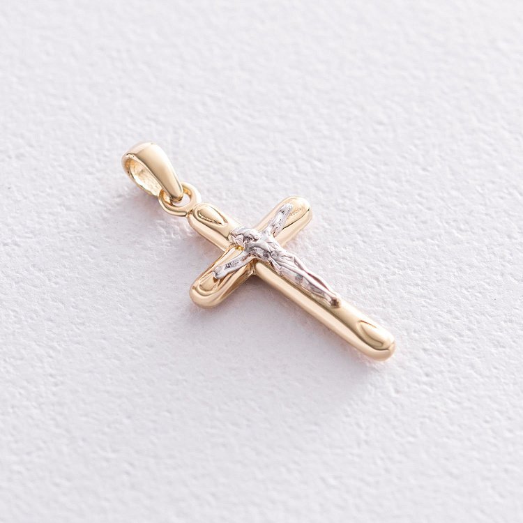 Крест с распятием (желтое золото) п03509 от ювелирного магазина Оникс