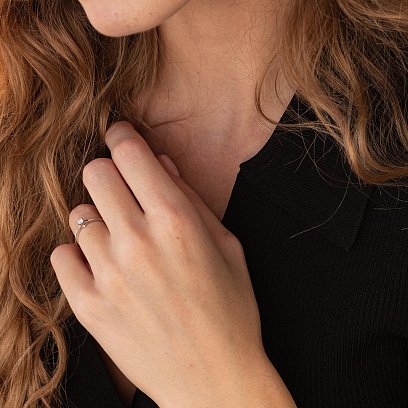 Заручальна золота каблучка з діамантом кб0411 №6