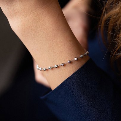 Браслет "Шарики" в белом золоте б05191 №2