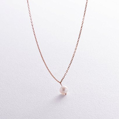 Кольє з перлиною (червоне золото) кол02402