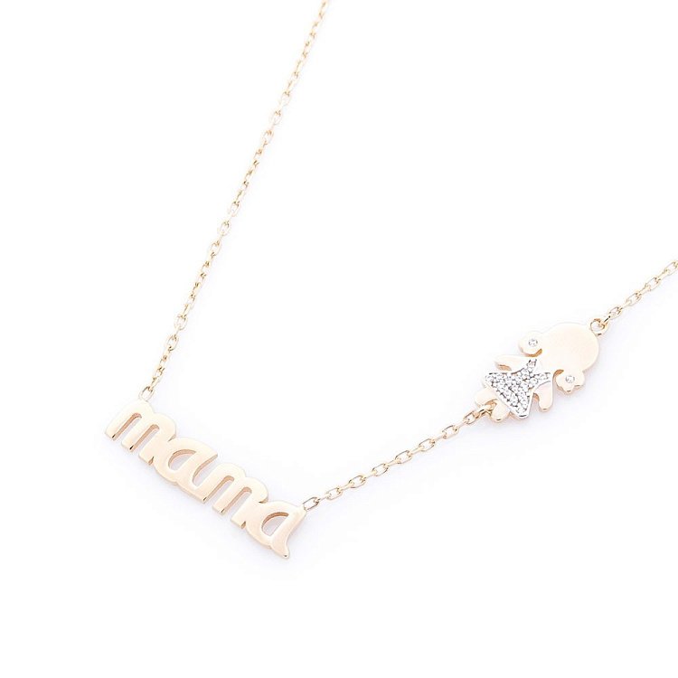 Золоте кольє "Дівчинка" (фіаніт) кол01010 від ювелірного магазину Онікс