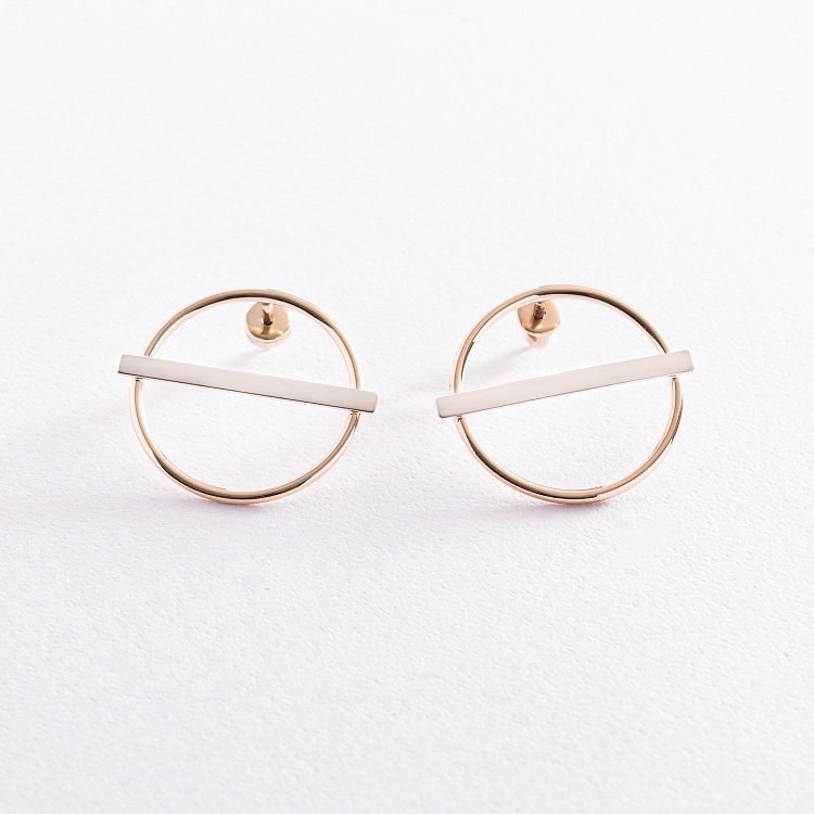 Золоті сережки - пусети "Баланс" с07795 від ювелірного магазину Онікс - 8