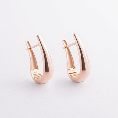 Сережки "Крапельки" у червоному золоті с09546