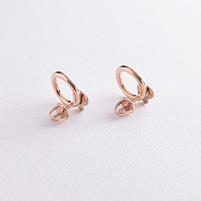 Золоті сережки - пусети "Сердечки" с08175 №2