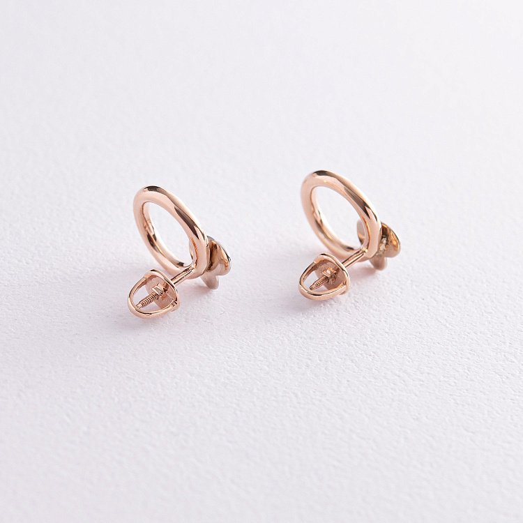 Золоті сережки - пусети "Сердечки" с08175 від ювелірного магазину Онікс - 1