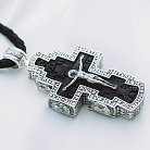 Чоловічий православний хрест з ебенового дерева і срібла (на шнурі) эбен от ювелирного магазина Оникс - 11