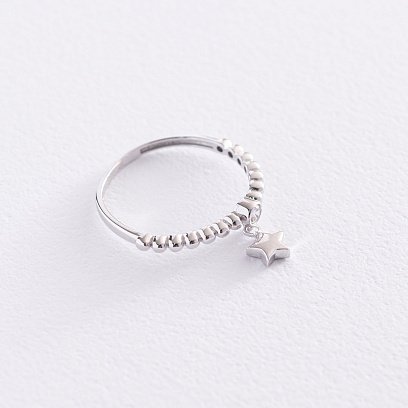 Золотое кольцо "Звездочка" с фианитом к06825 №4