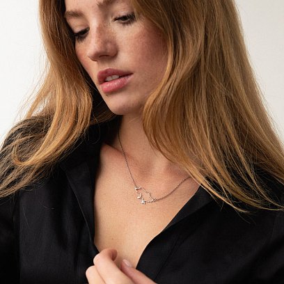 Кольє "Карта України" у сріблі 4034с №8