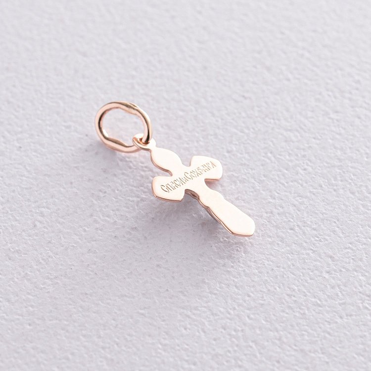 Золотий православний хрестик "Розп'яття. Спаси і Збережи"  230150 від ювелірного магазину Онікс - 1