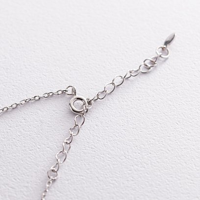 Серебряное колье "Самолетик" с фианитами 181127 №4